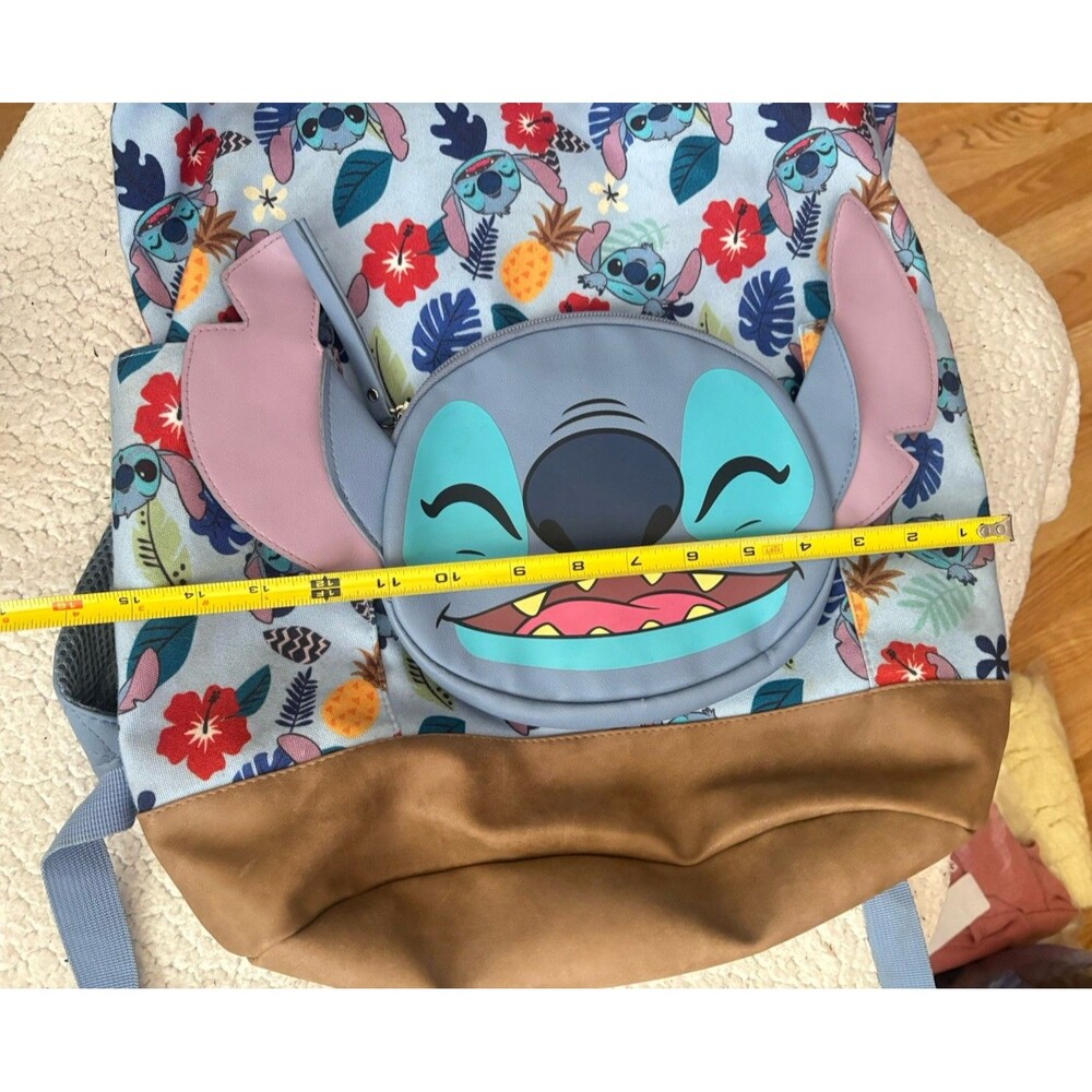 Disney Lilo And Stitch Tropical Slouch Backpack 3D Ears Drawstring Closure 19” - Picture 12 of 12